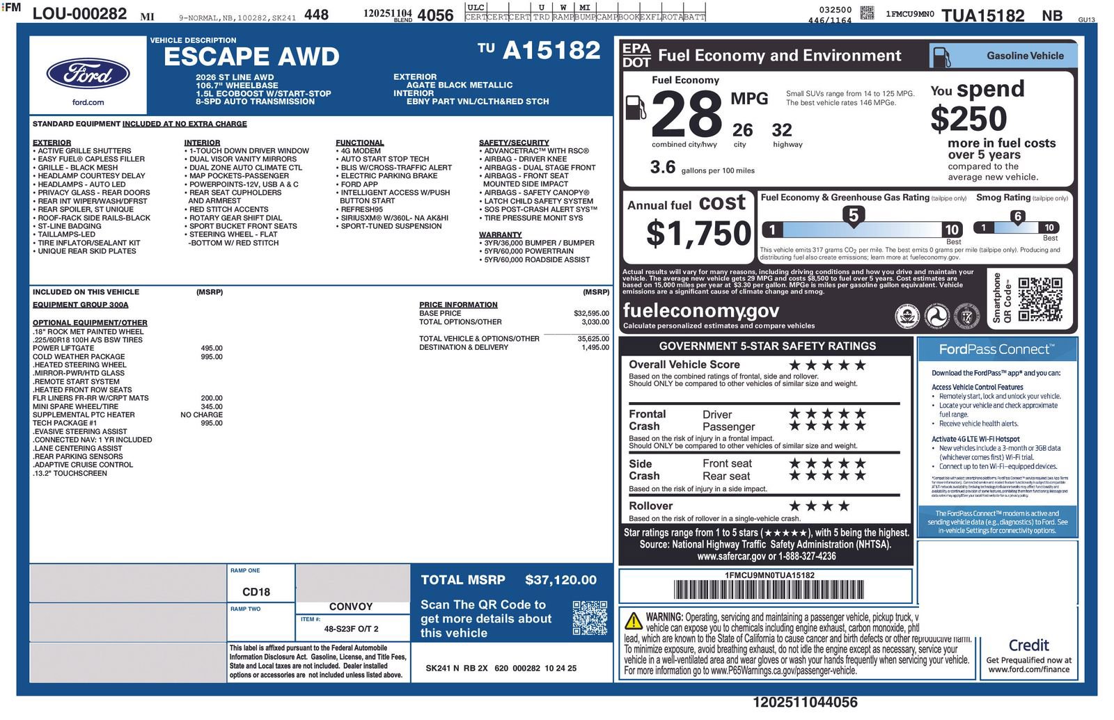 New 2026 Ford Escape ST-Line w/ Tech Pack #1 image 5