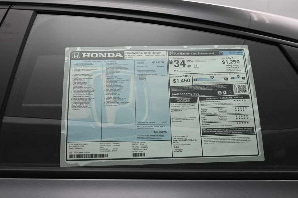 New 2026 Honda Civic Sport image 38
