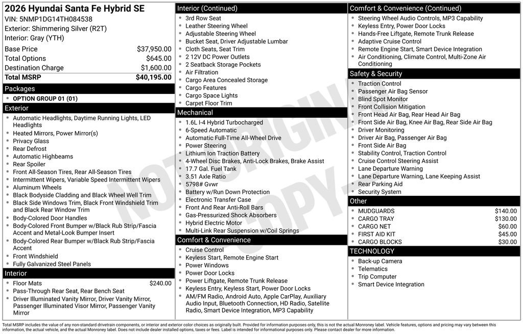 New 2026 Hyundai Santa Fe SE image 27