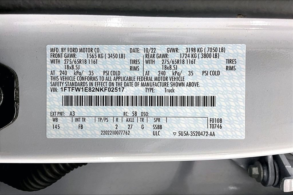 Used 2022 Ford F150 XLT w/ Equipment Group 302A High AWD/4WD image 36
