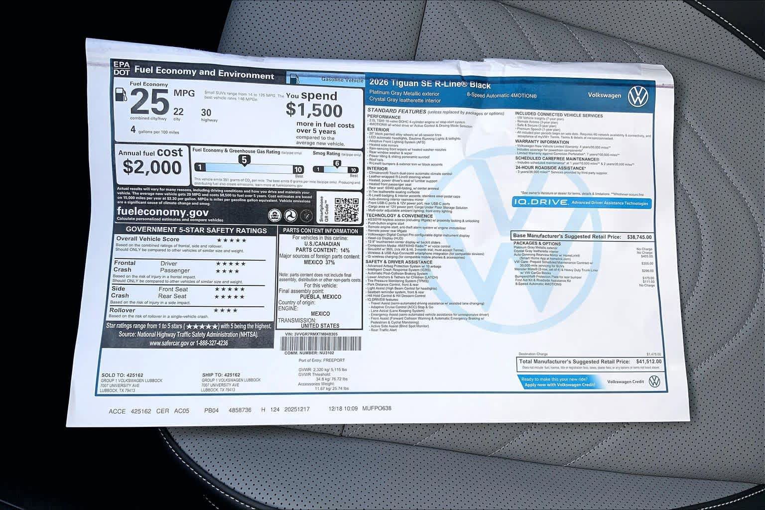 New 2026 Volkswagen Tiguan SE R-Line AWD/4WD image 22