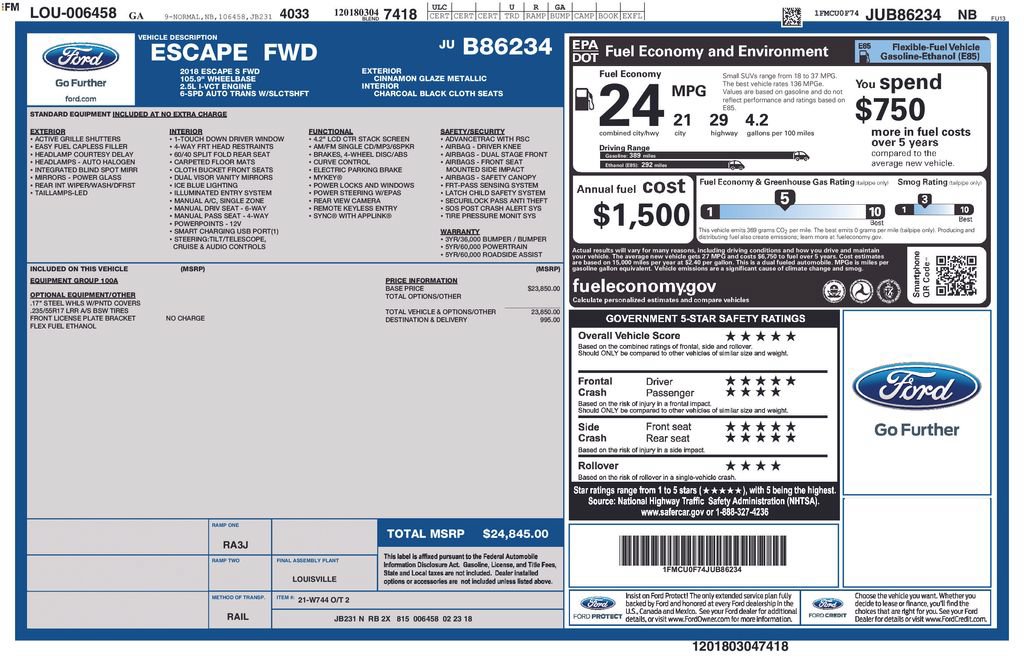 Used 2018 Ford Escape S FWD image 3