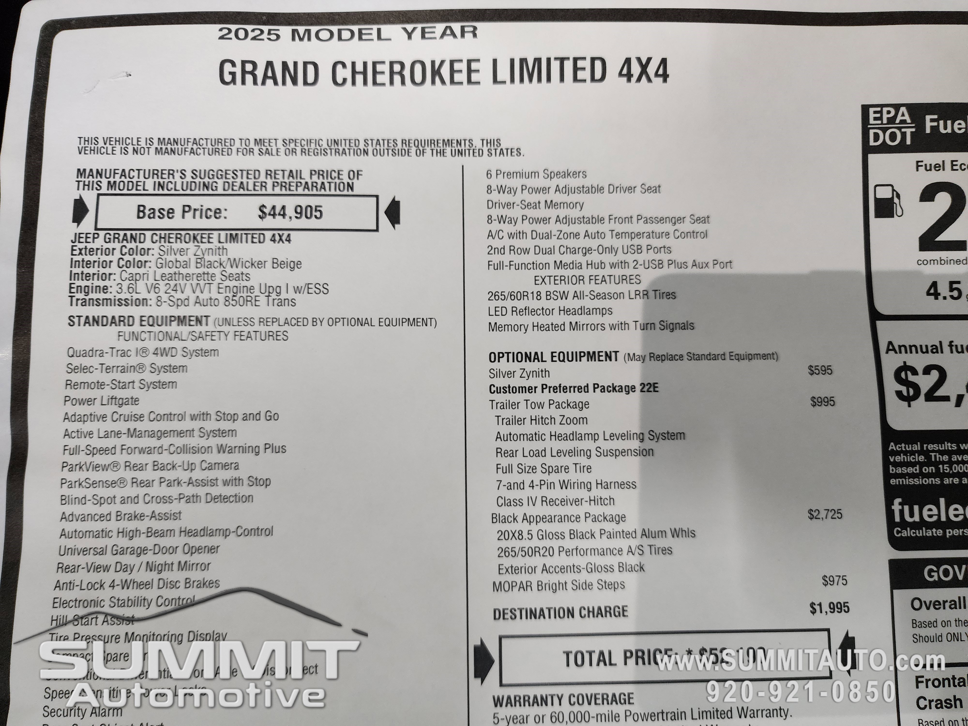 New 2025 Jeep Grand Cherokee Limited w/ Black Appearance Package image 41