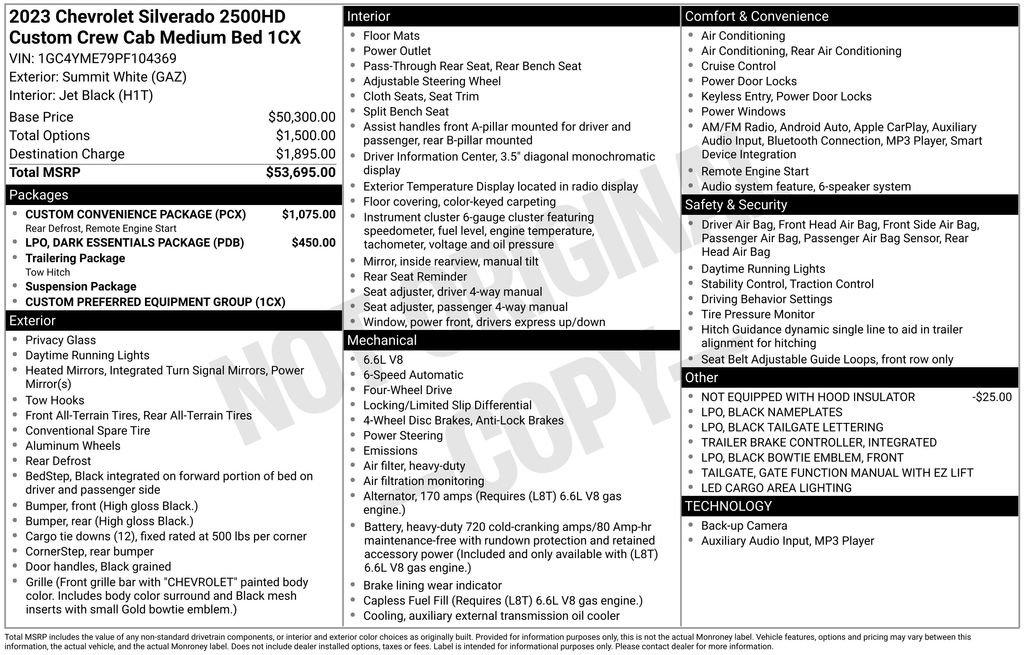 Used 2023 Chevrolet Silverado 2500 Custom w/ Custom Convenience Package AWD/4WD image 7