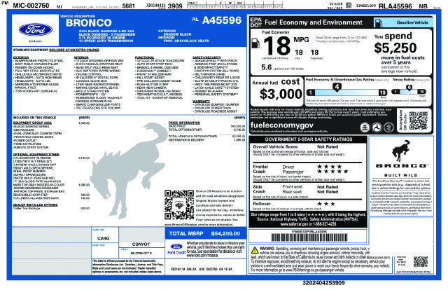 Certified 2024 Ford Bronco Black Diamond AWD/4WD image 37