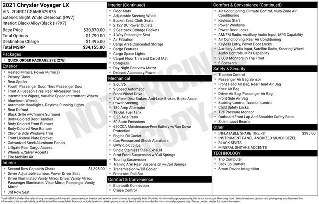 Used 2021 Chrysler Voyager LX FWD image 2