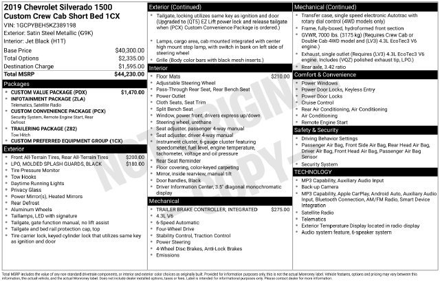 Used 2019 Chevrolet Silverado 1500 Custom w/ Custom Value Package AWD/4WD image 30