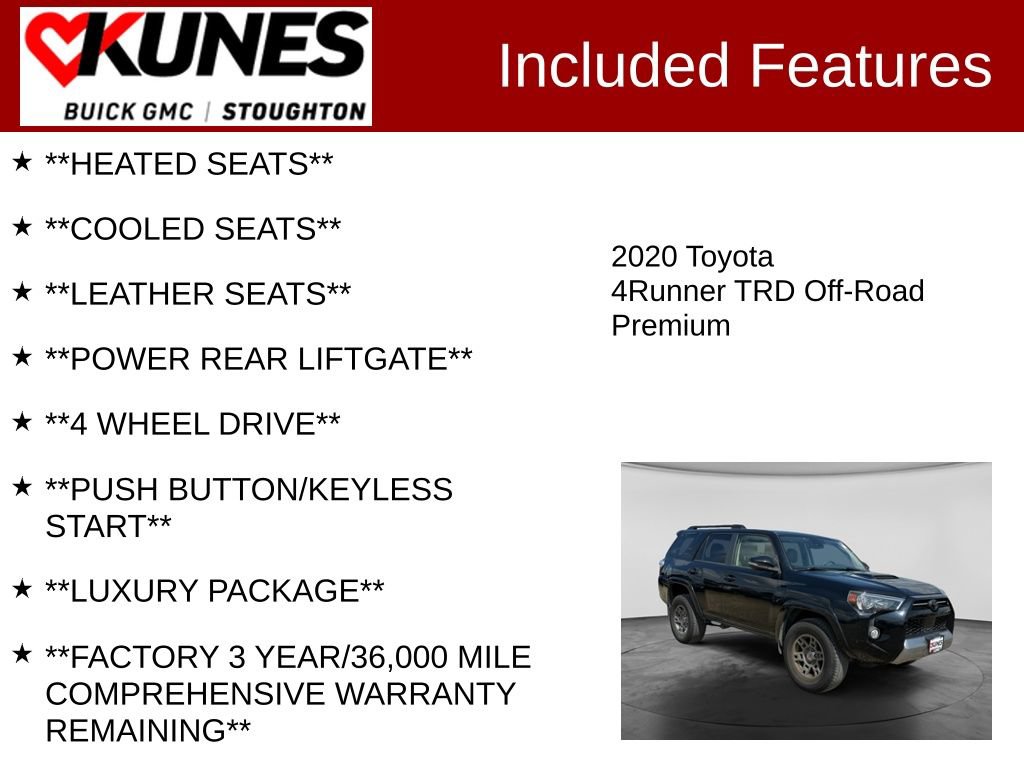 Used 2020 Toyota 4Runner TRD Off-Road Premium w/ Moonroof Package AWD/4WD image 3