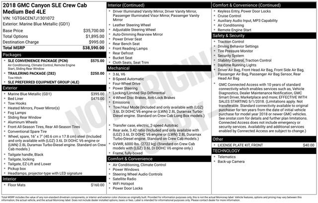 Used 2018 GMC Canyon SLE w/ SLE Convenience Package image 2