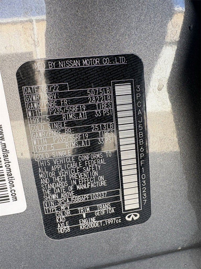 Used 2023 INFINITI QX50 Luxe w/ Cargo Package image 30