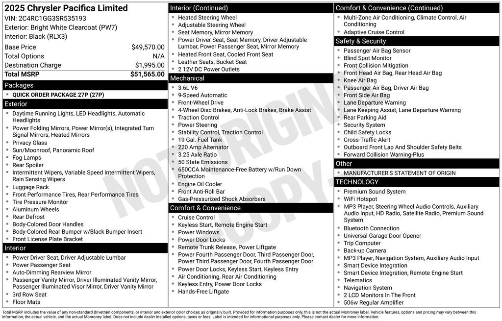 Certified 2025 Chrysler Pacifica Limited FWD image 13