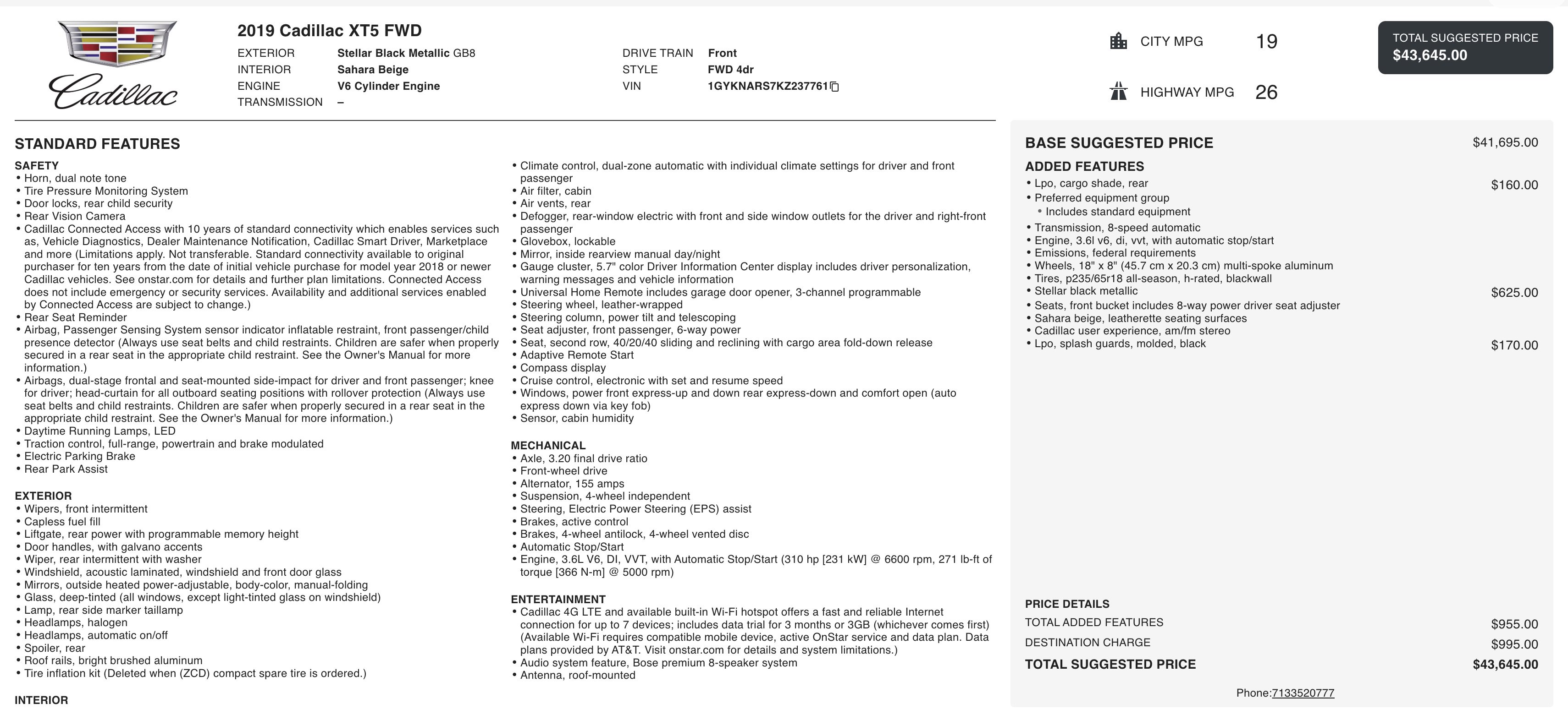 Used 2019 Cadillac XT5 FWD image 4