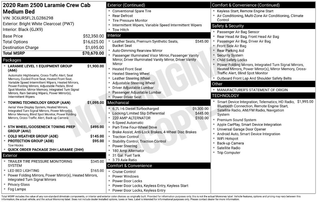 Used 2020 RAM 2500 Laramie AWD/4WD image 2