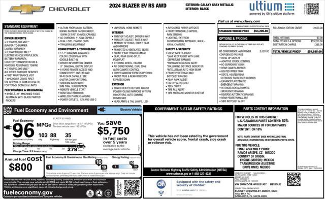 Used 2024 Chevrolet Blazer EV RS AWD/4WD image 4