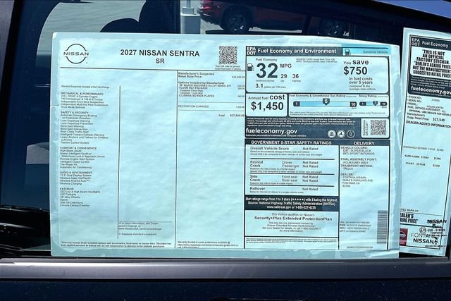 New 2027 Nissan Sentra SR w/ Floor Mat Package FWD image 13