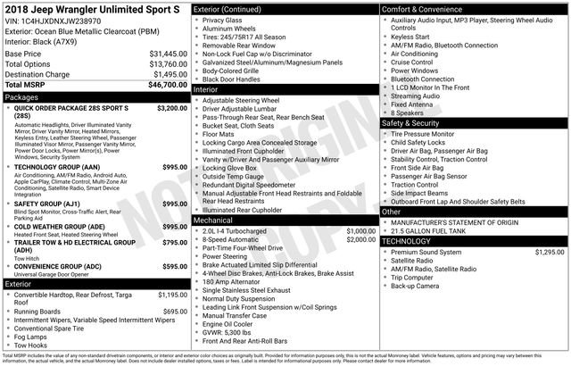 Used 2018 Jeep Wrangler Unlimited Sport S image 36