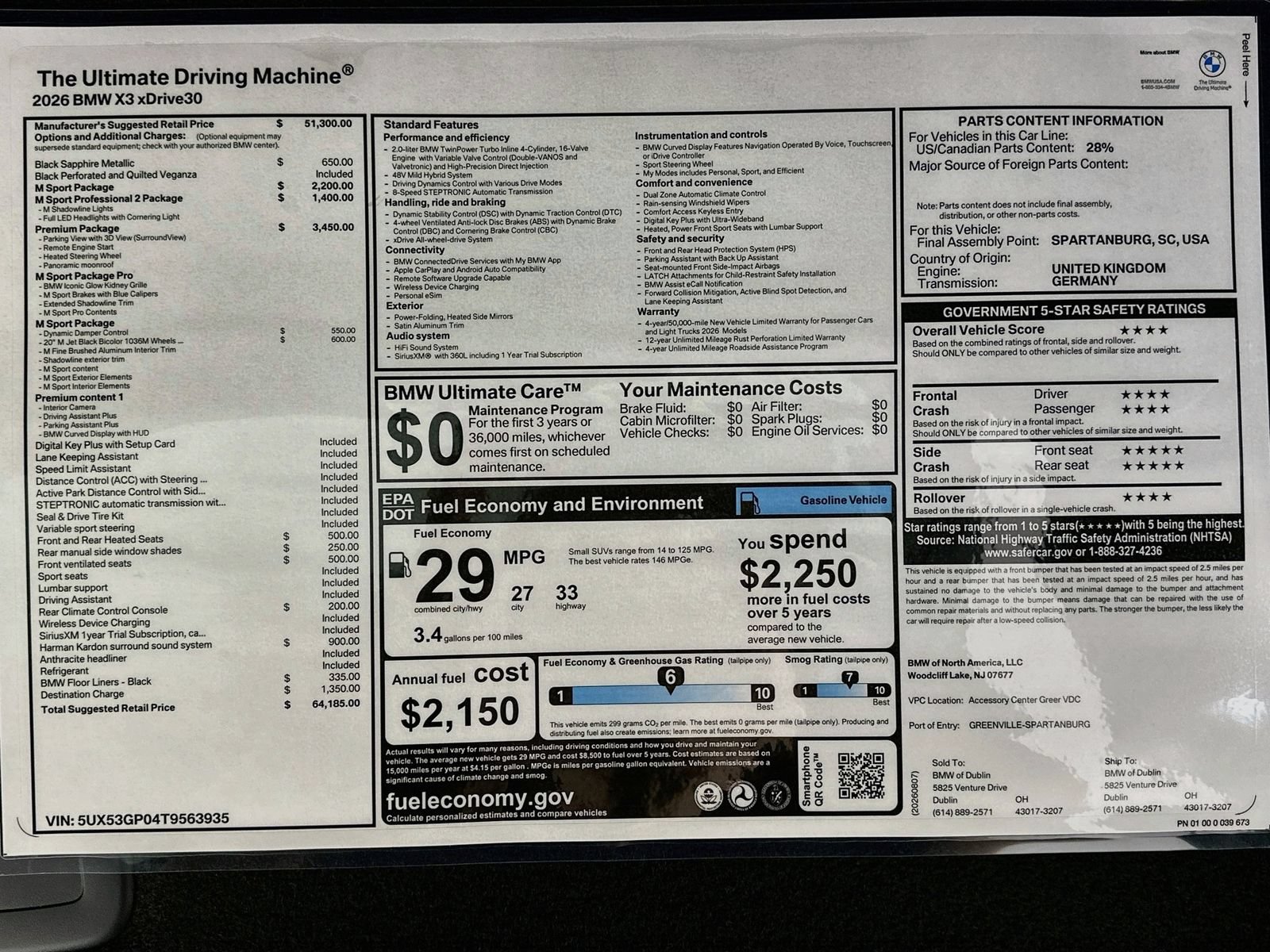 New 2026 BMW X3 xDrive30i w/ Premium Package AWD/4WD image 47