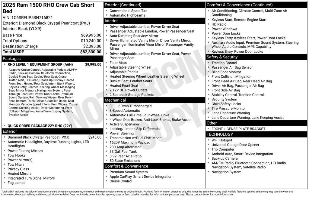 Used 2025 RAM 1500 RHO w/ RHO Level 1 Equipment Group image 7