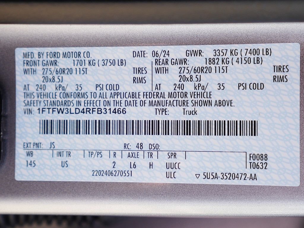 Used 2024 Ford F150 XLT w/ Equipment Group 302A MID AWD/4WD image 71
