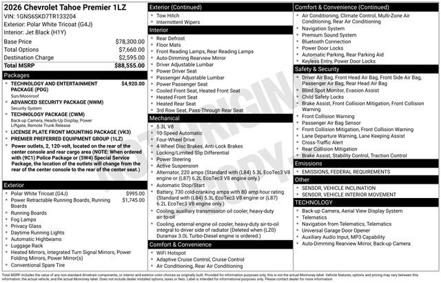 New 2026 Chevrolet Tahoe Premier image 2