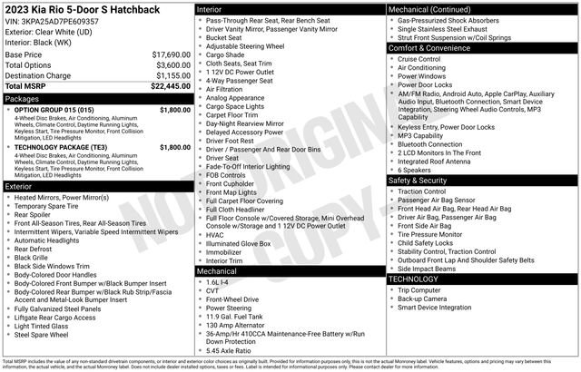 Certified 2023 Kia Rio S w/ Technology Package image 25