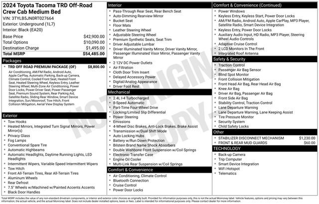 Used 2024 Toyota Tacoma TRD Off-Road w/ TRD Off Road Premium Package image 7