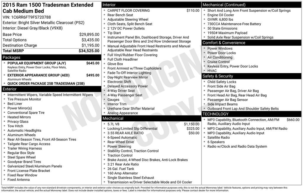 Used 2015 RAM 1500 Tradesman w/ Popular Equipment Group RWD image 37