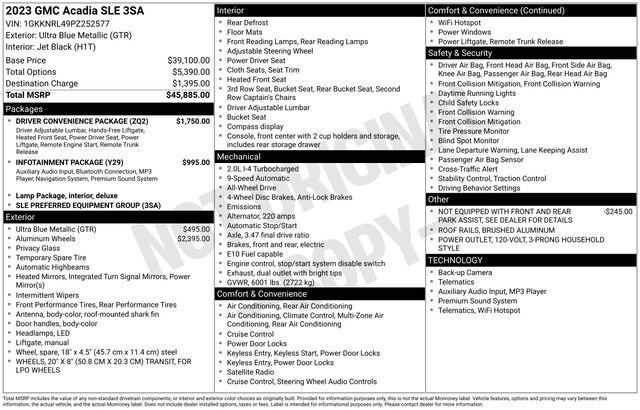 Used 2023 GMC Acadia SLE w/ Driver Convenience Package image 33