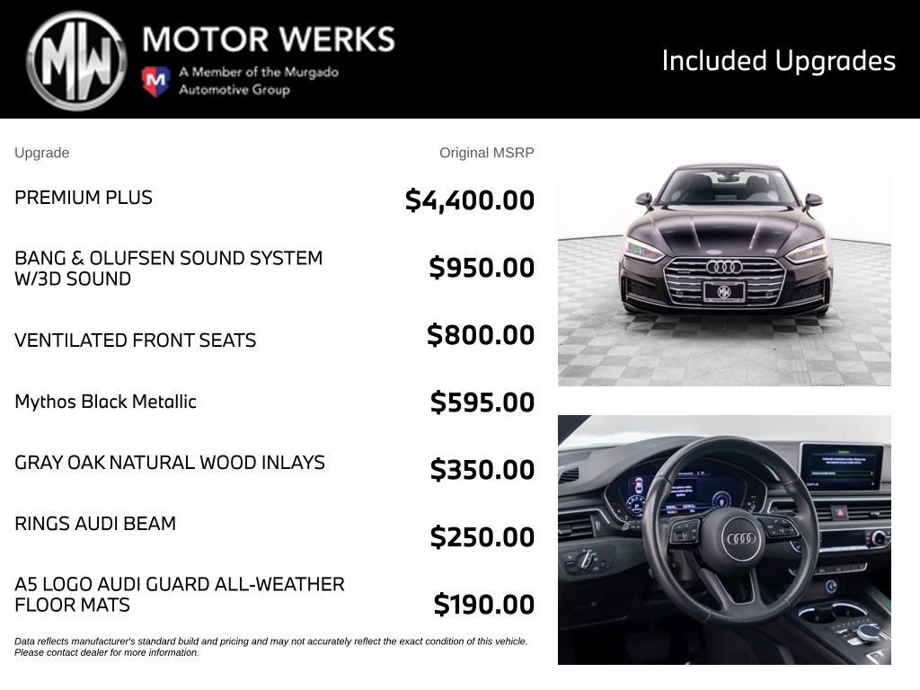 Used 2019 Audi A5 2.0T Premium Plus w/ Premium Plus AWD/4WD image 4