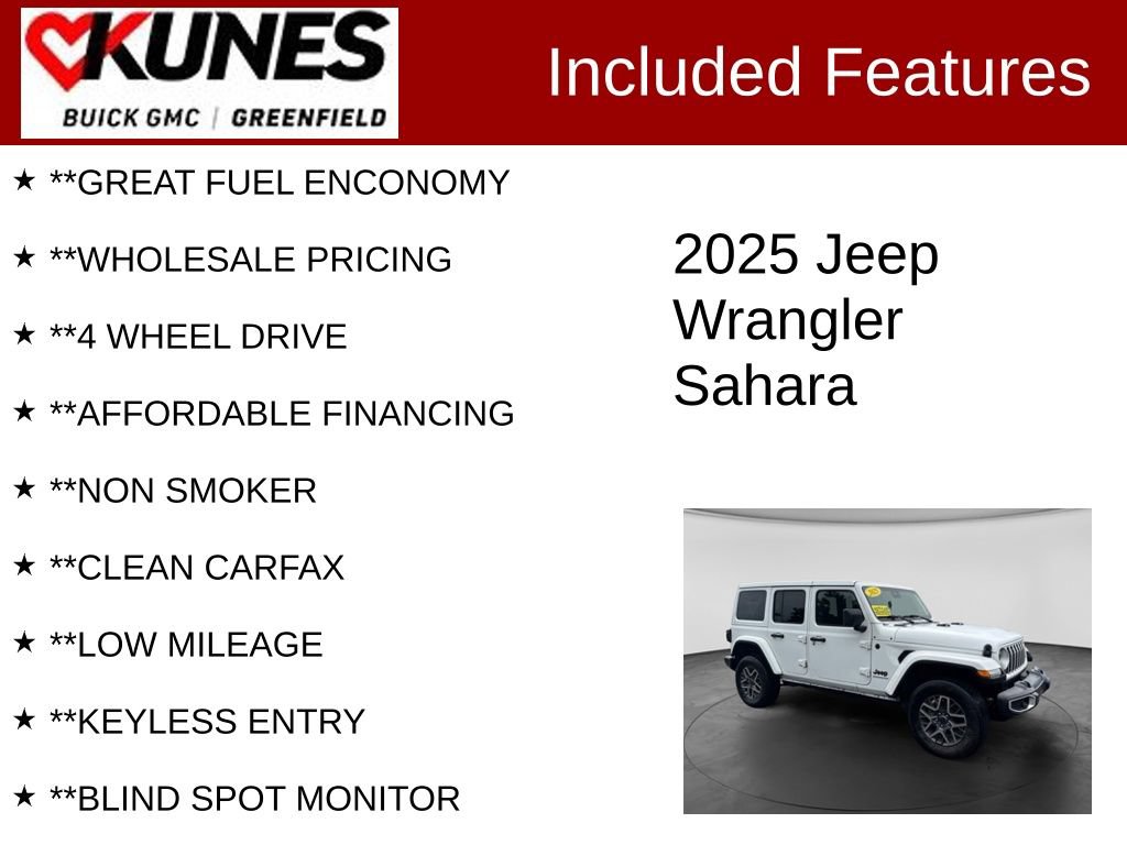 Used 2025 Jeep Wrangler Unlimited Sahara AWD/4WD image 3