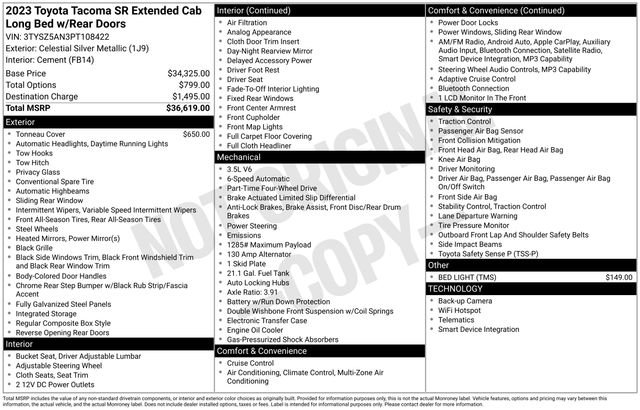 Certified 2023 Toyota Tacoma SR AWD/4WD image 33