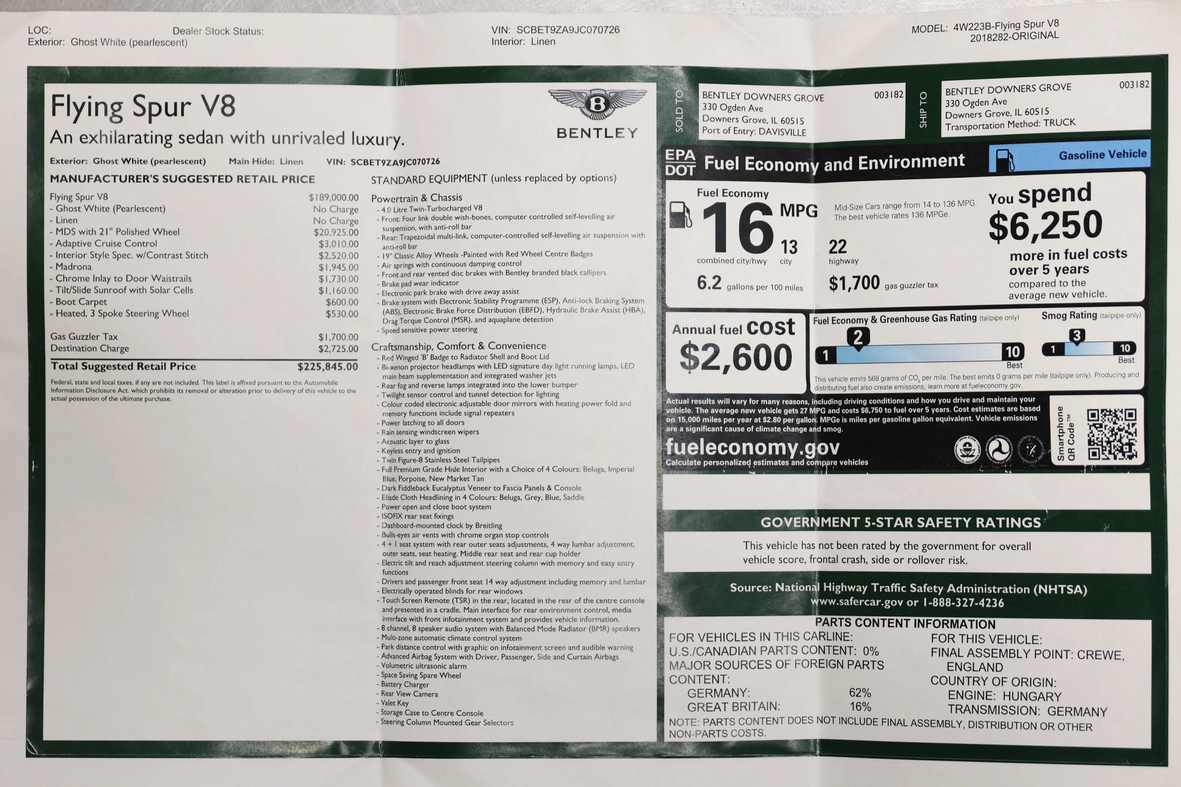 Used 2018 Bentley Flying Spur V8 AWD/4WD image 6