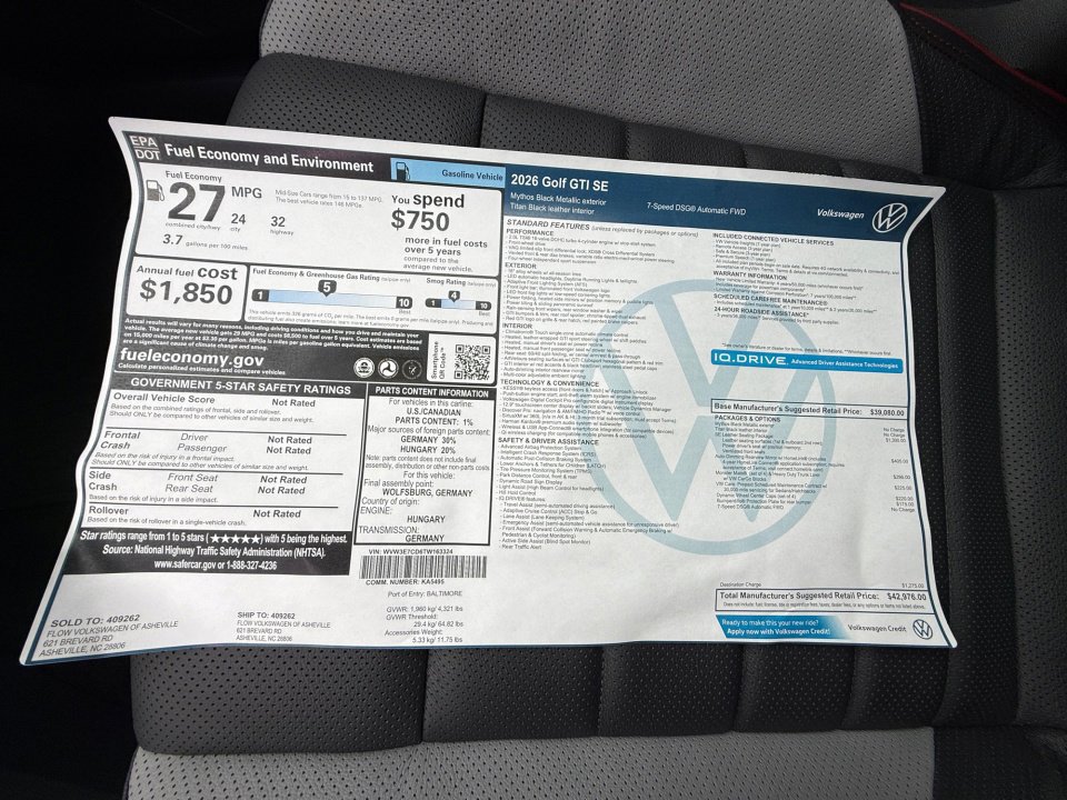 New 2026 Volkswagen GTI SE image 33