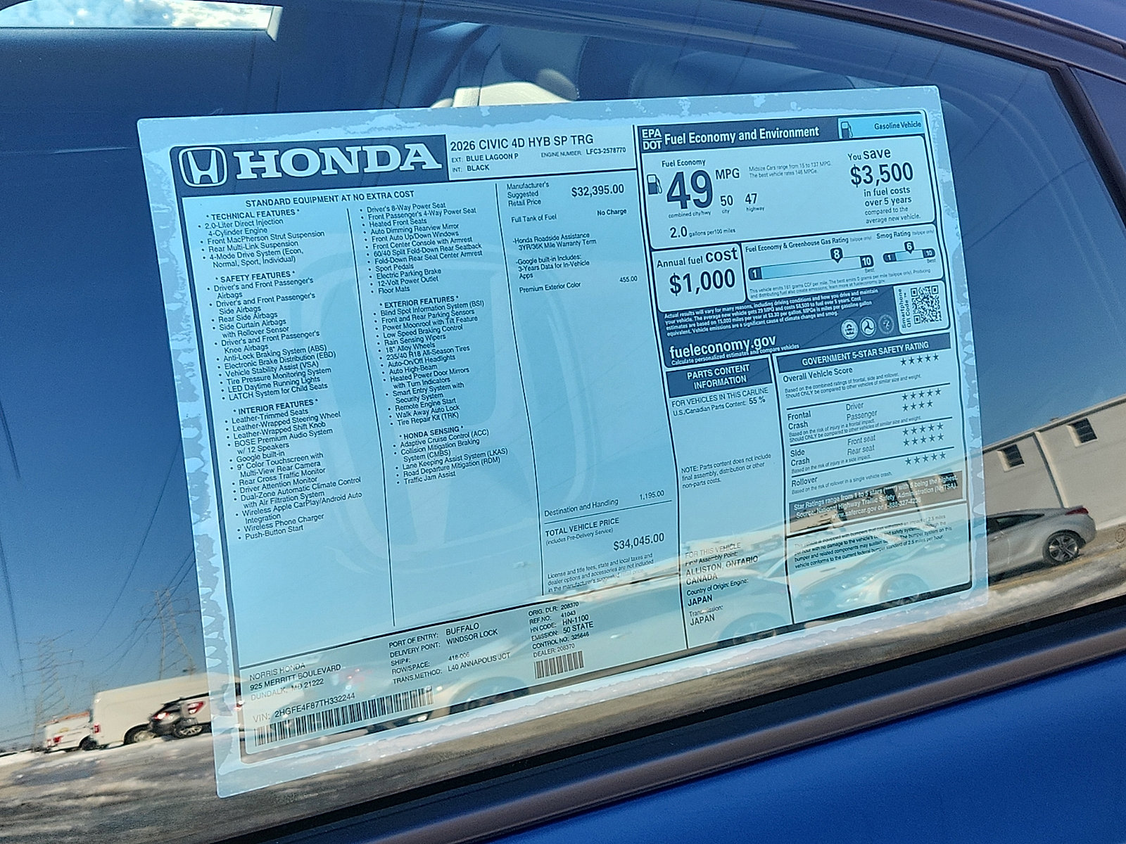 New 2026 Honda Civic Sport Touring image 19