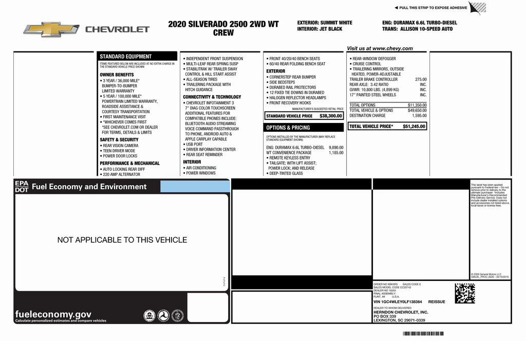 Used 2020 Chevrolet Silverado 2500 W/T w/ WT Convenience Package image 4