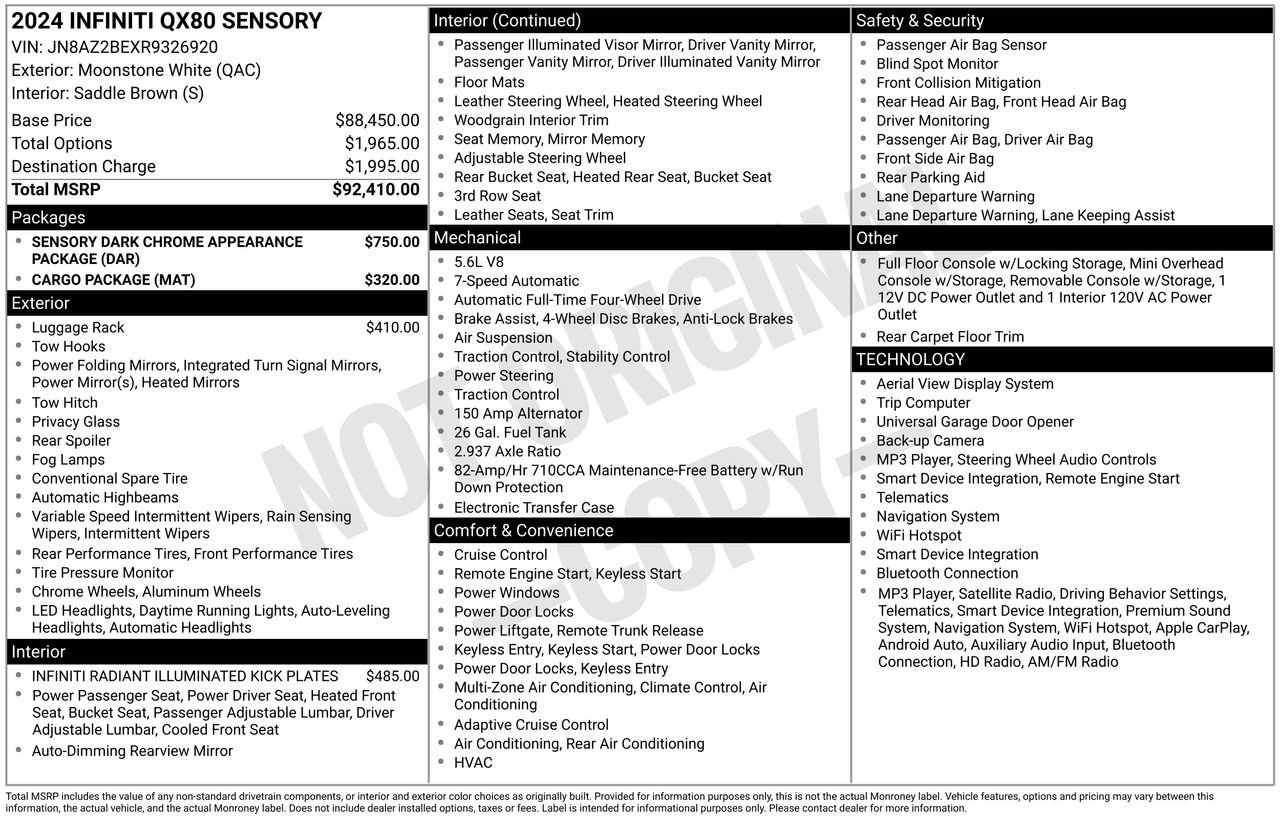 Certified 2024 INFINITI QX80 Sensory AWD/4WD image 33