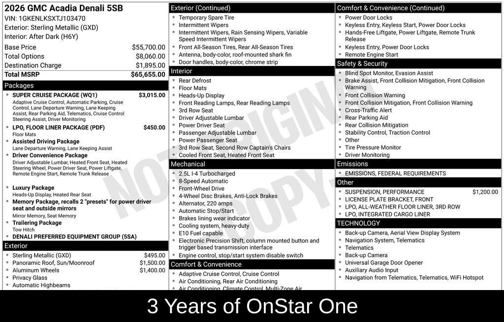 New 2026 GMC Acadia Denali w/ Super Cruise Package image 7