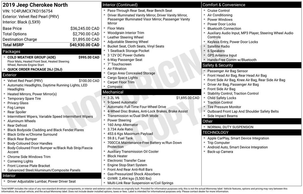 Used 2019 Jeep Cherokee Latitude w/ Cold Weather Group image 10