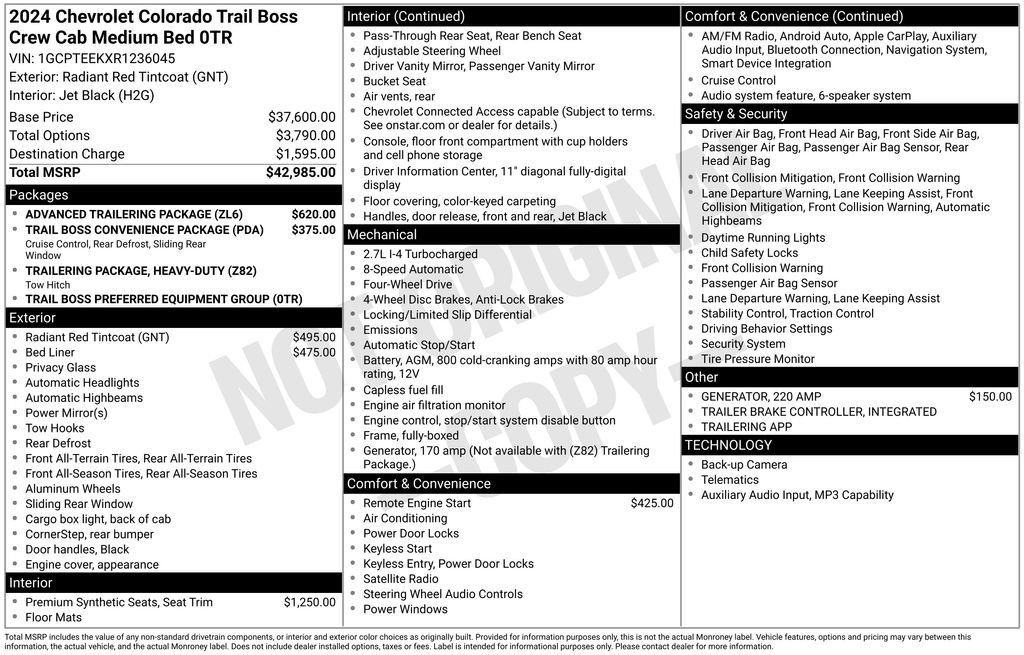 Used 2024 Chevrolet Colorado Trail Boss w/ Advanced Trailering Package AWD/4WD image 37