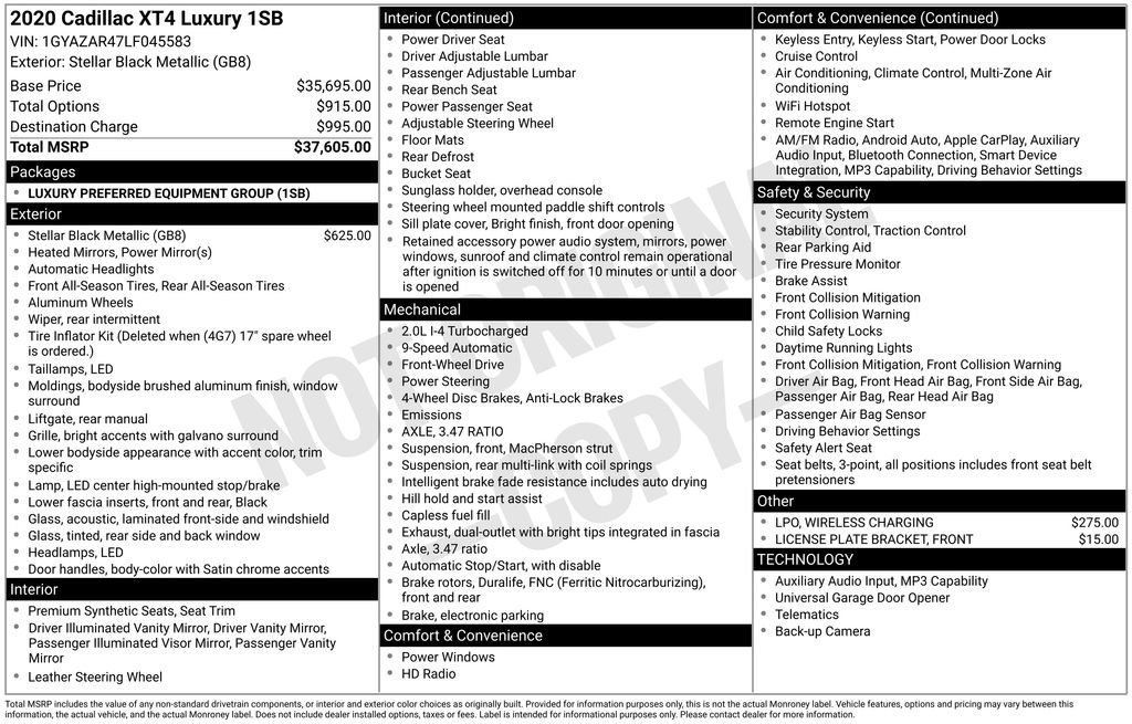 Used 2020 Cadillac XT4 Luxury image 5