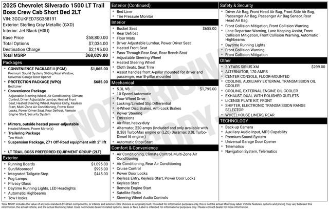 Used 2025 Chevrolet Silverado 1500 LT Trail Boss w/ Convenience Package II AWD/4WD image 35