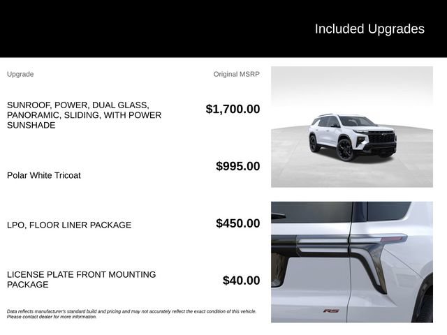 New 2027 Chevrolet Traverse RS w/ LPO, Floor Liner Package AWD/4WD image 5