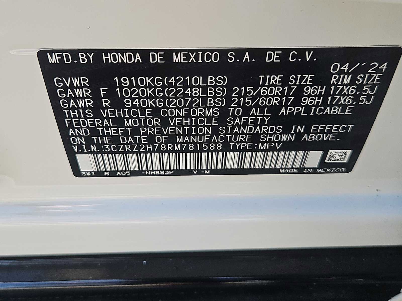 Used 2024 Honda HR-V EX-L image 14