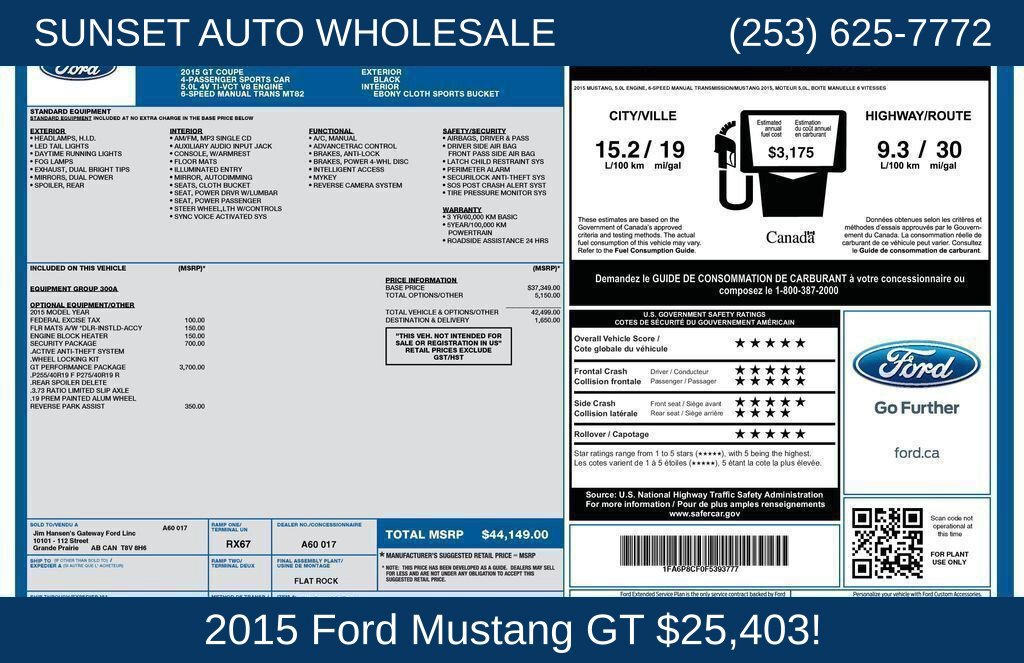 Used 2015 Ford Mustang GT w/ GT Performance Package RWD image 35