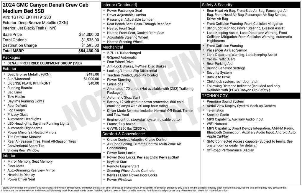 Used 2024 GMC Canyon Denali AWD/4WD image 53