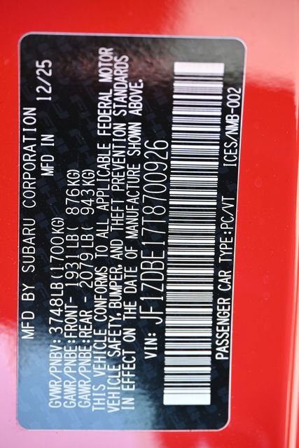 New 2026 Subaru BRZ Limited image 18