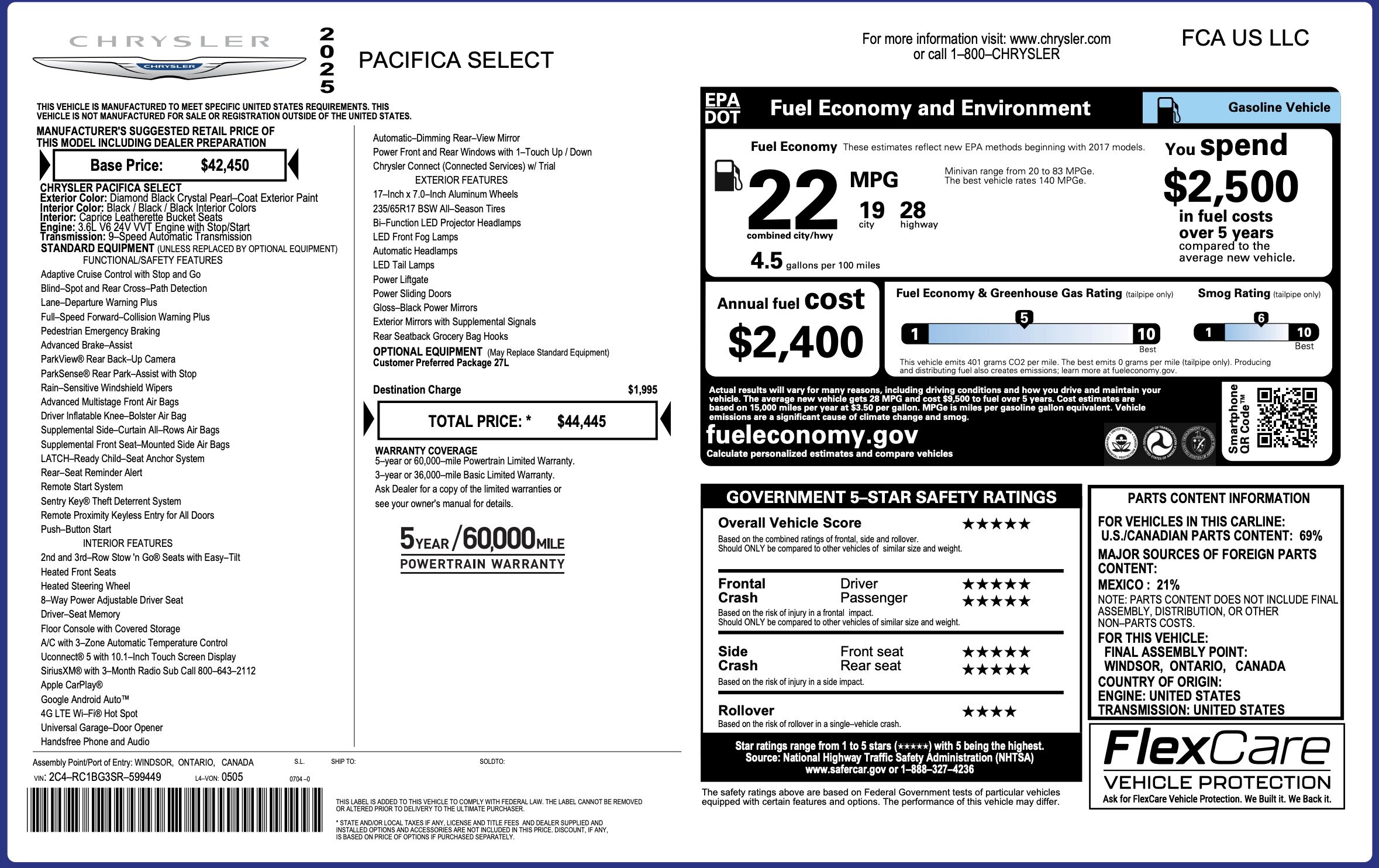Used 2025 Chrysler Pacifica Select image 5