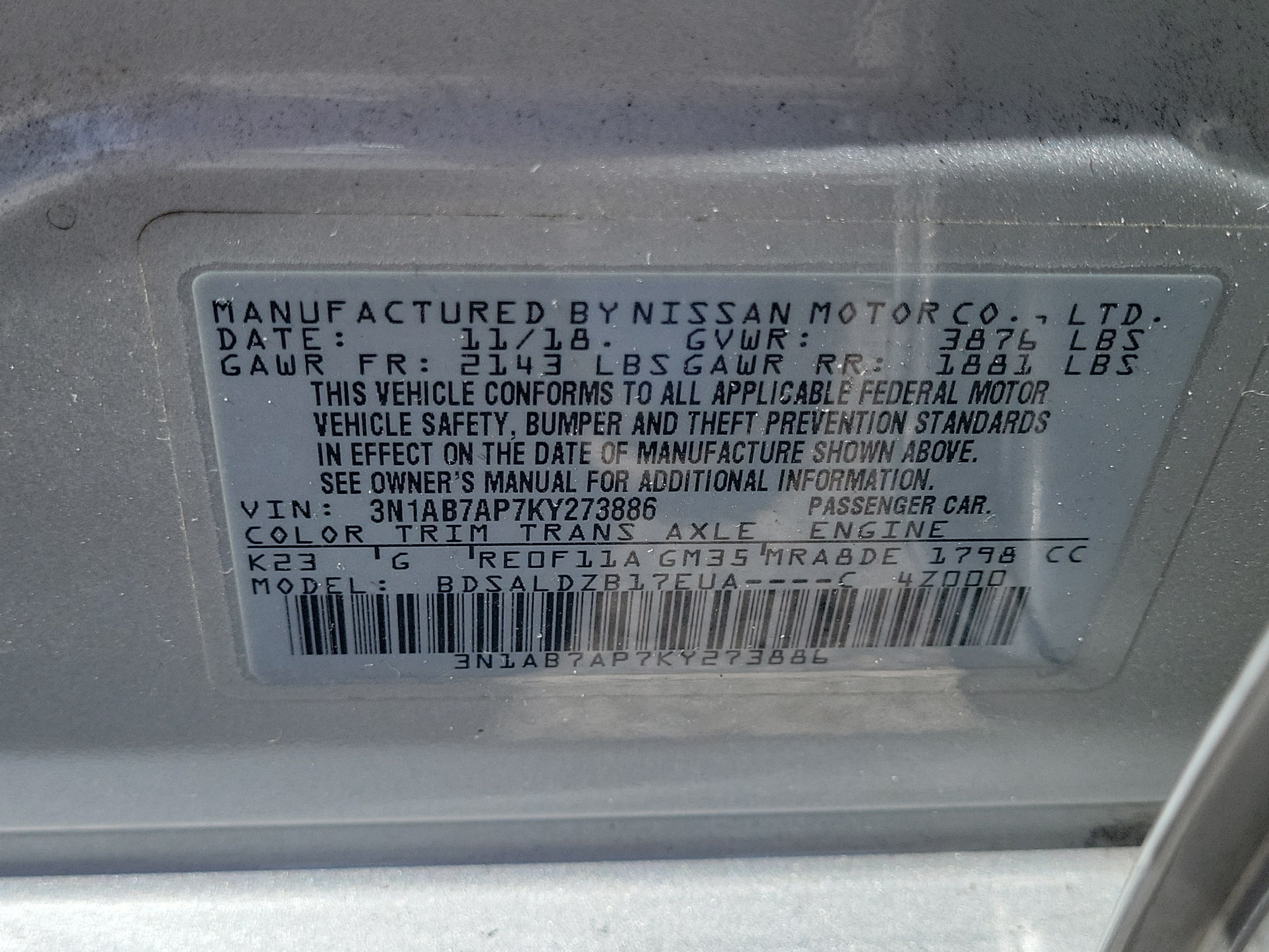 Certified 2019 Nissan Sentra SV FWD image 25
