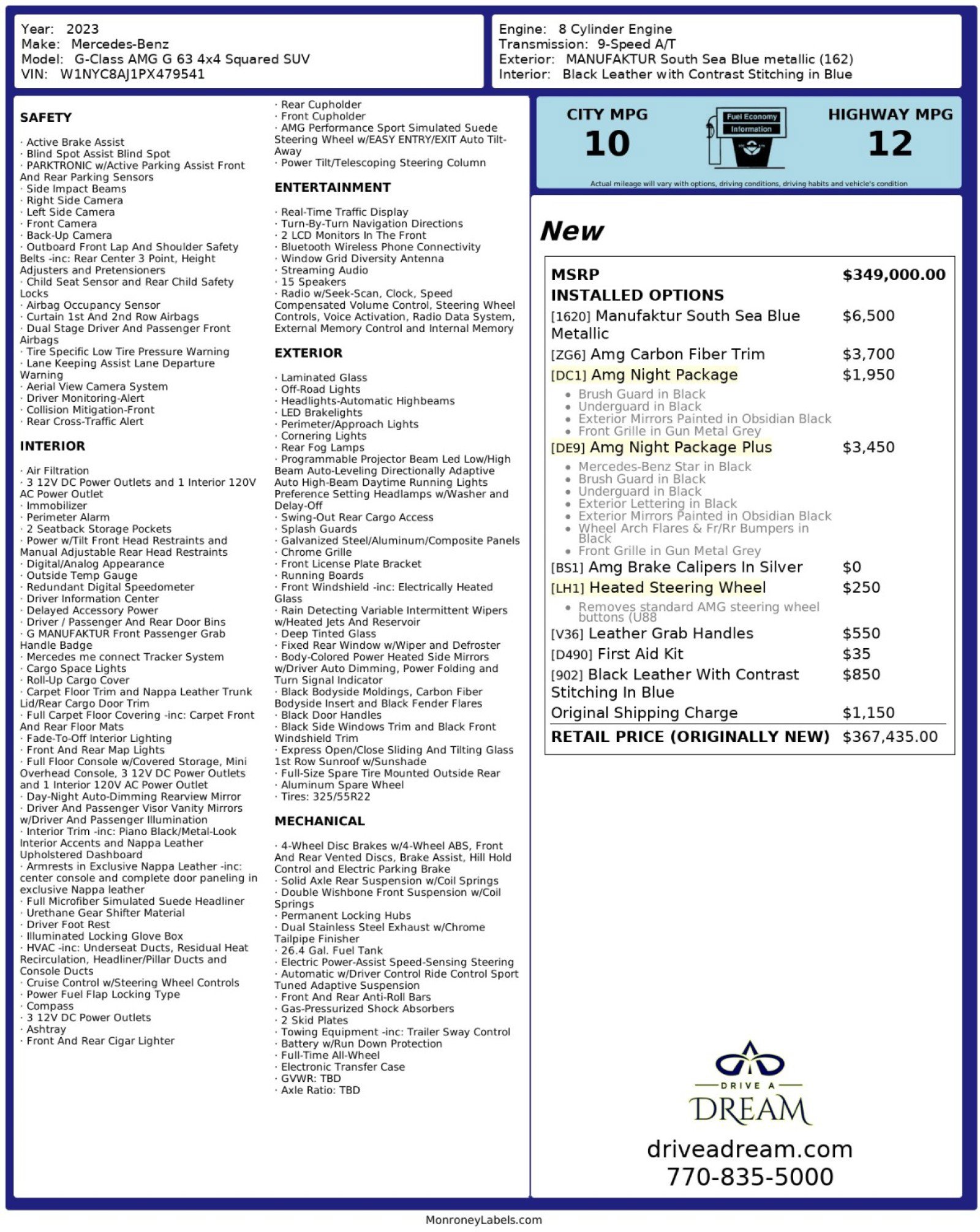 Used 2023 Mercedes-Benz G 63 AMG Squared w/ AMG Night Package Plus image 73