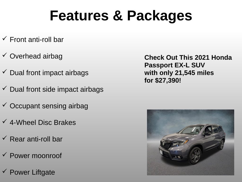 Certified 2021 Honda Passport EX-L image 16